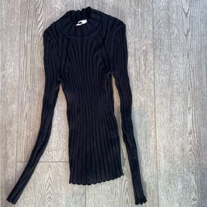 Cabi Black Ribbed Long Sleeve Sweater